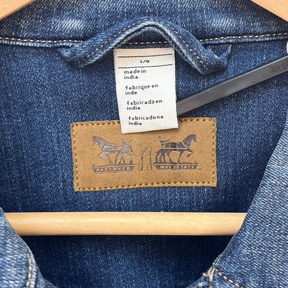 Levi Strauss Blue Jean Jacket Denim Trucker Coat WPL 423 Large - Picture 3 of 7